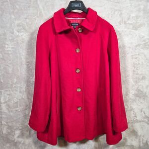 Lands' End Red Wool Angora Blend A-Line Swing Coat Womens 20W Lined 34"
